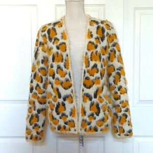 Sweet Rain Leopard Print Faux Fur Sweater